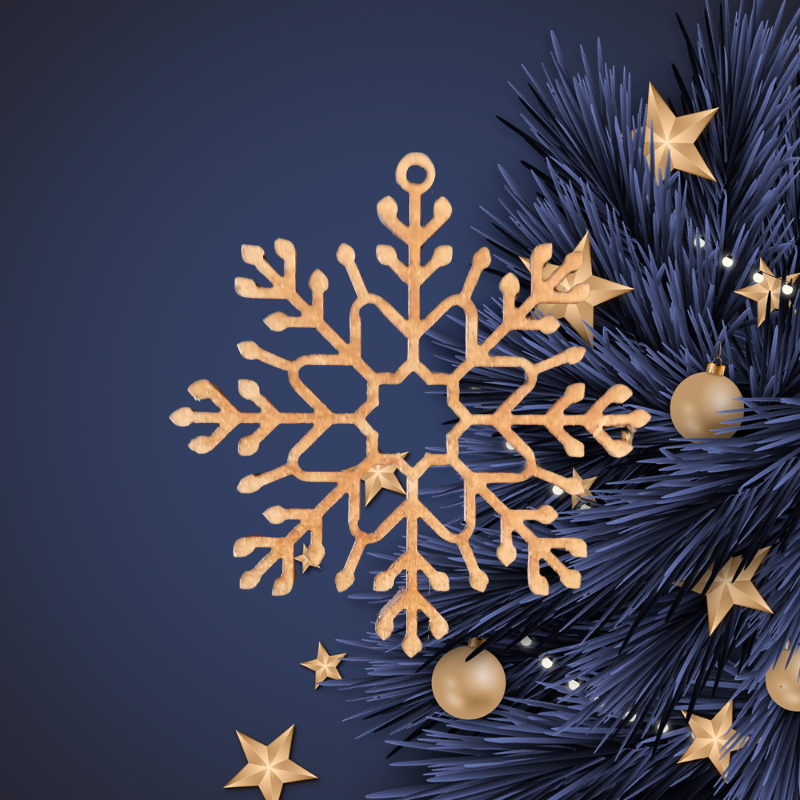 Décoration flocon de neige en bois – Suspension de Noël 6 cm ❄️