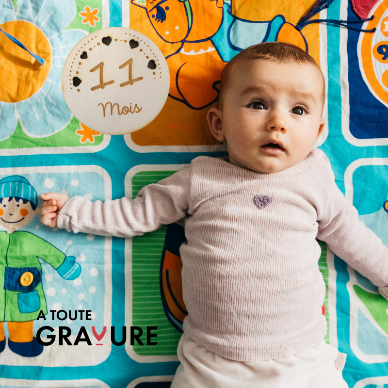 Cartes étapes bébé en bois Design Chiffres