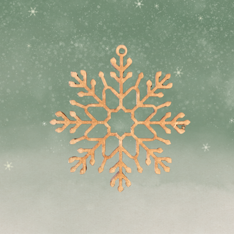 Décoration flocon de neige en bois – Suspension de Noël 6 cm ❄️