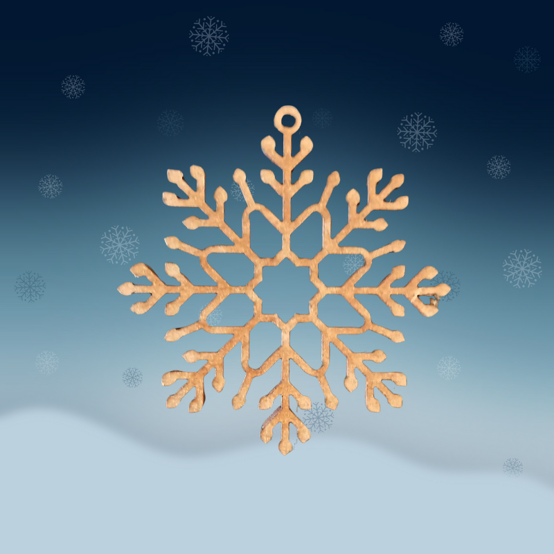Décoration flocon de neige en bois – Suspension de Noël 6 cm ❄️