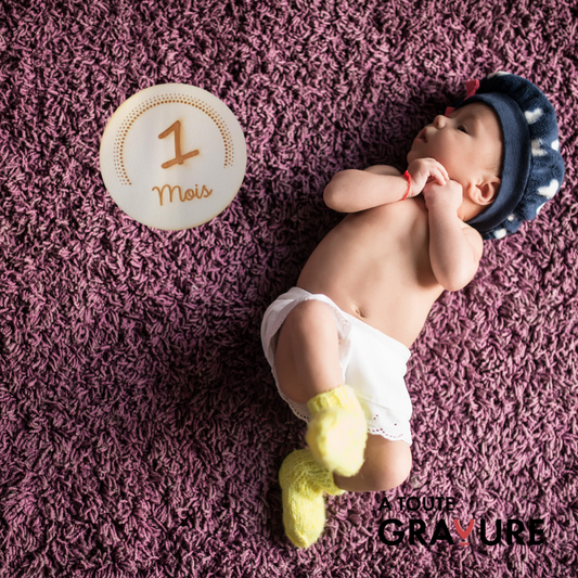 Cartes étapes bébé en bois Design Chiffres