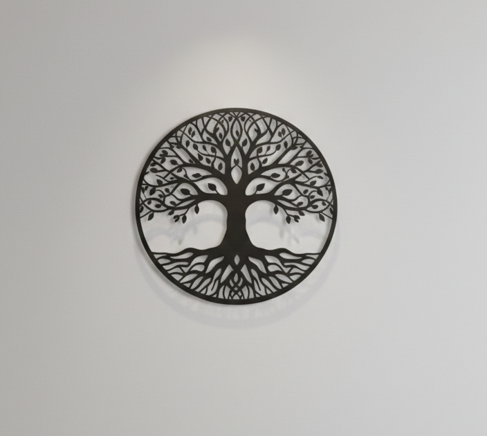 Arbre de Vie mural en MDF noir