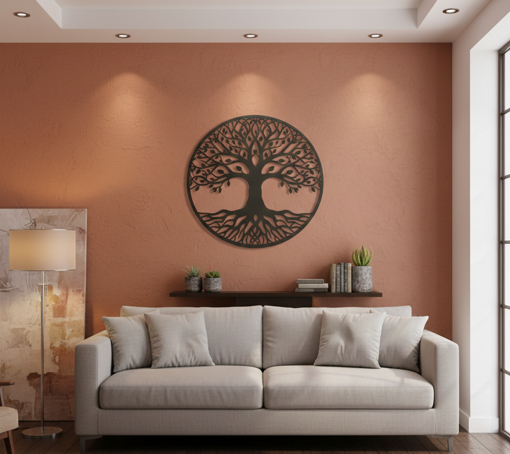 Arbre de Vie mural en MDF noir