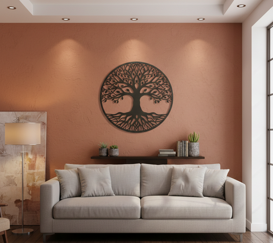 Arbre de Vie mural en MDF noir