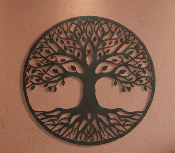 Arbre de Vie mural en MDF noir