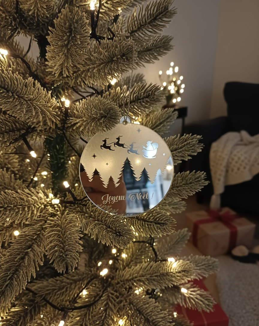 Boule de Noël miroir “La Nuit du Père Noël”